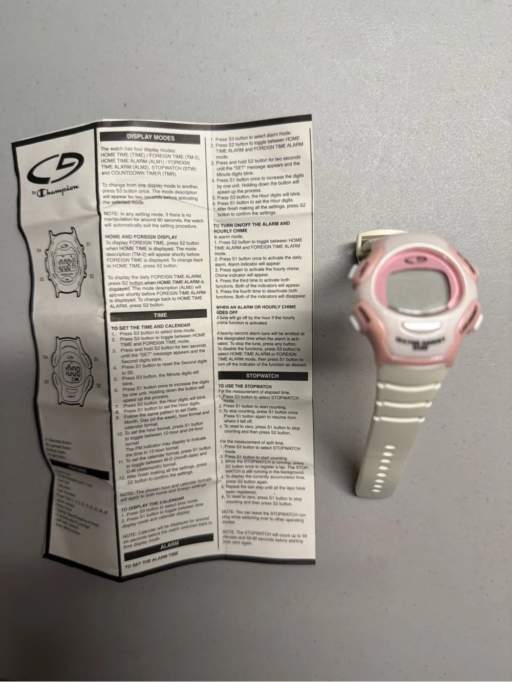 Champion Pink and White Digital Sport Watch